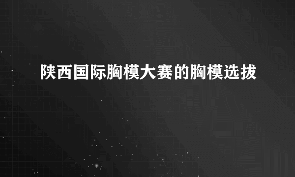 陕西国际胸模大赛的胸模选拔