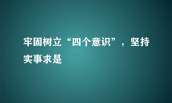 牢固树立“四个意识”，坚持实事求是