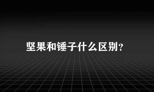 坚果和锤子什么区别？