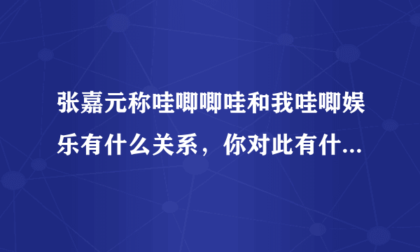 张嘉元称哇唧唧哇和我哇唧娱乐有什么关系，你对此有什么看法？