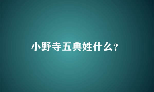 小野寺五典姓什么？