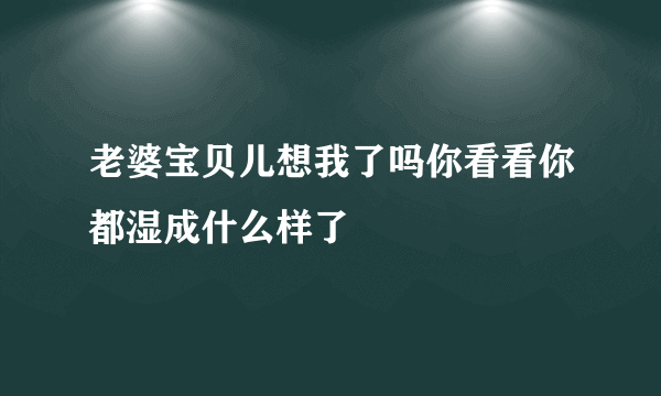 老婆宝贝儿想我了吗你看看你都湿成什么样了