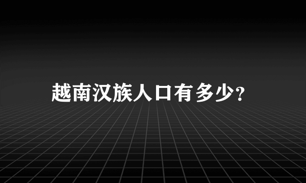 越南汉族人口有多少？