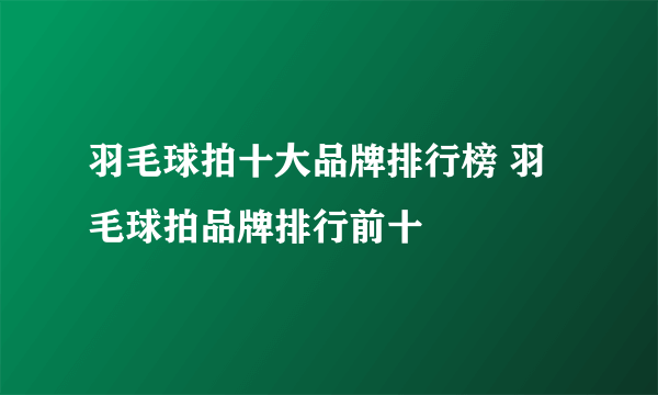 羽毛球拍十大品牌排行榜 羽毛球拍品牌排行前十