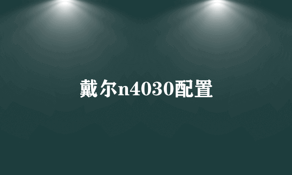 戴尔n4030配置