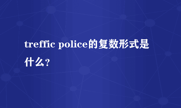 treffic police的复数形式是什么？