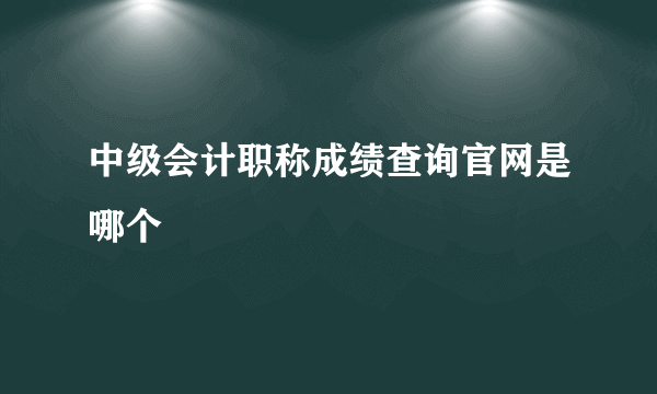 中级会计职称成绩查询官网是哪个