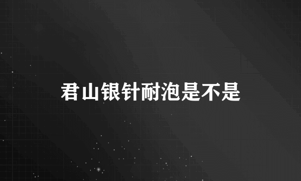 君山银针耐泡是不是