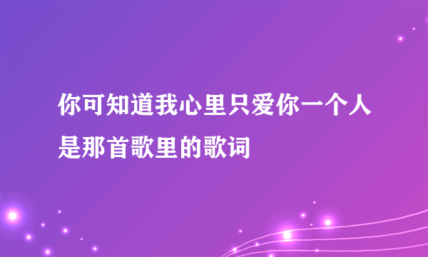 你可知道我心里只爱你一个人是那首歌里的歌词