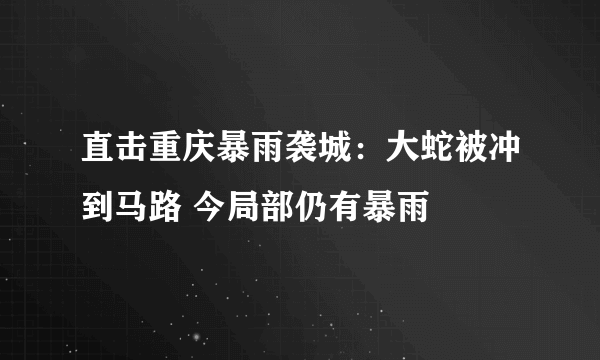 直击重庆暴雨袭城：大蛇被冲到马路 今局部仍有暴雨