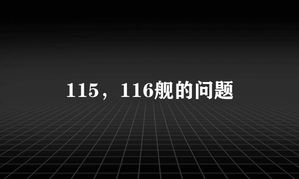 115，116舰的问题