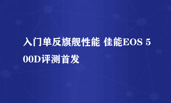 入门单反旗舰性能 佳能EOS 500D评测首发