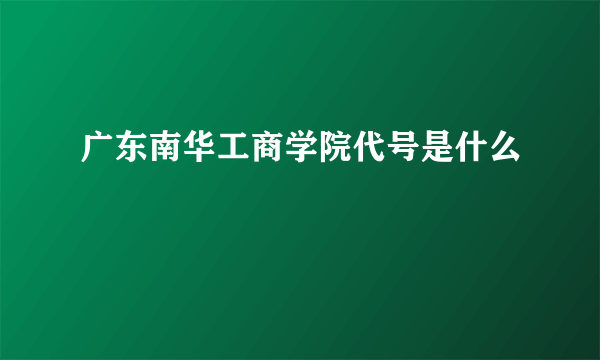 广东南华工商学院代号是什么