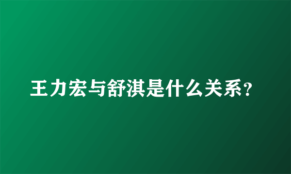 王力宏与舒淇是什么关系？