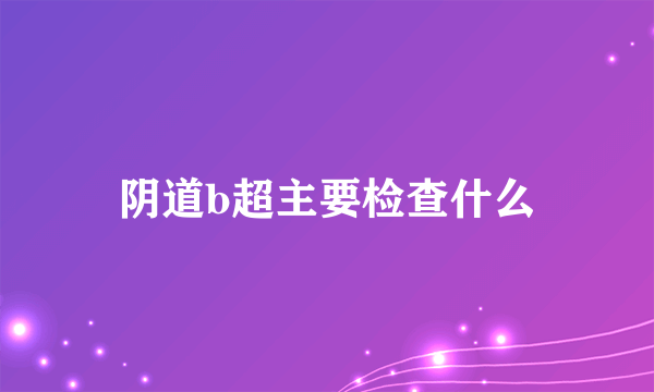 阴道b超主要检查什么