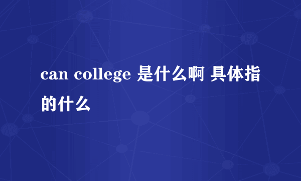 can college 是什么啊 具体指的什么