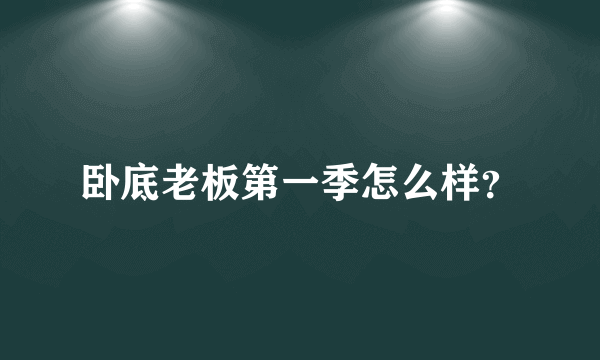 卧底老板第一季怎么样？