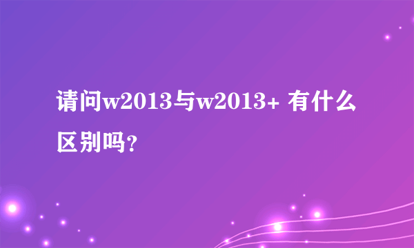 请问w2013与w2013+ 有什么区别吗？