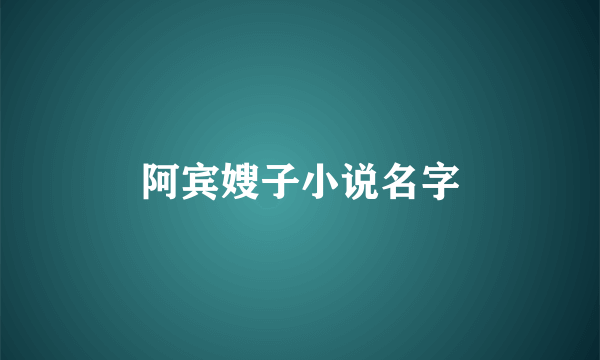 阿宾嫂子小说名字