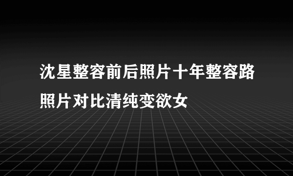 沈星整容前后照片十年整容路照片对比清纯变欲女