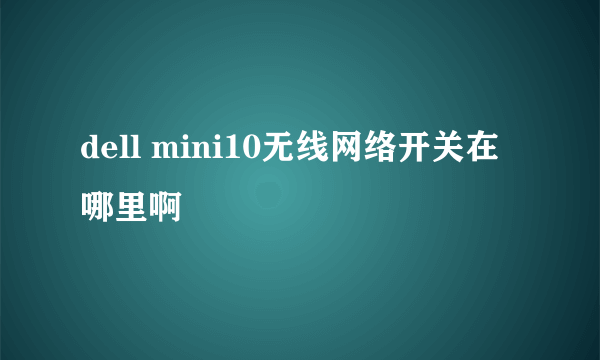 dell mini10无线网络开关在哪里啊