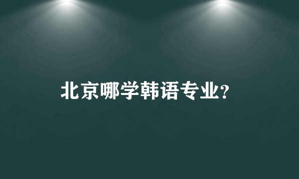 北京哪学韩语专业？