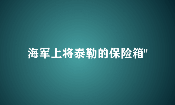 海军上将泰勒的保险箱