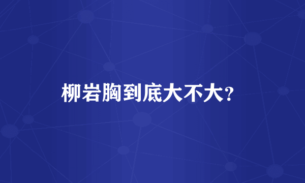 柳岩胸到底大不大？