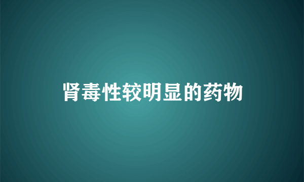 肾毒性较明显的药物