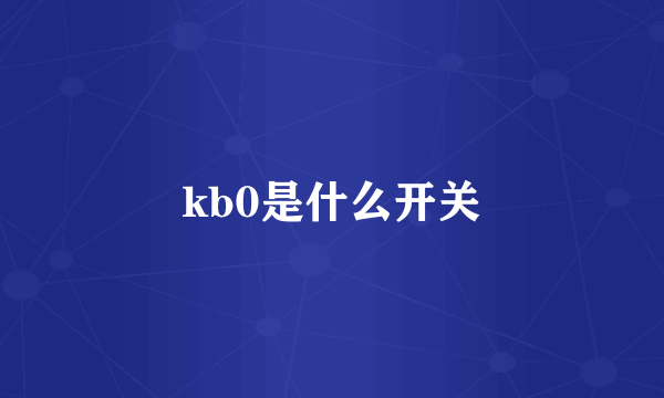 kb0是什么开关