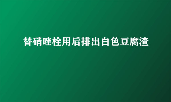 替硝唑栓用后排出白色豆腐渣