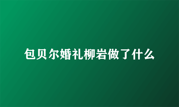 包贝尔婚礼柳岩做了什么