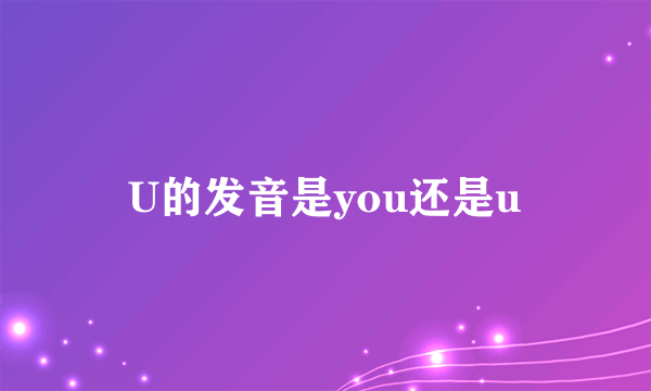 U的发音是you还是u