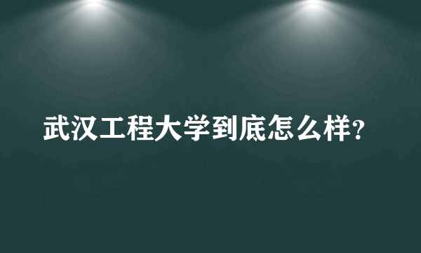 武汉工程大学到底怎么样？