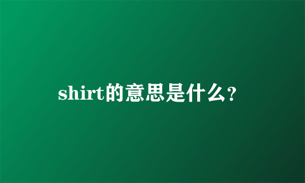 shirt的意思是什么？