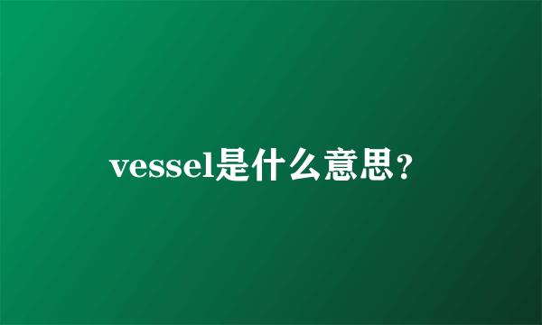 vessel是什么意思？