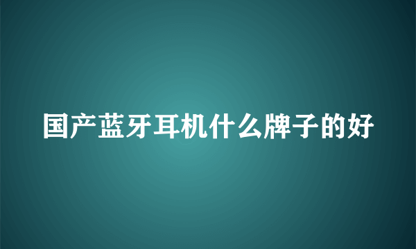 国产蓝牙耳机什么牌子的好