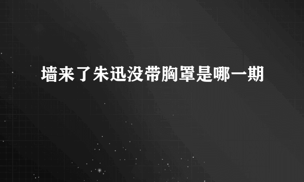 墙来了朱迅没带胸罩是哪一期