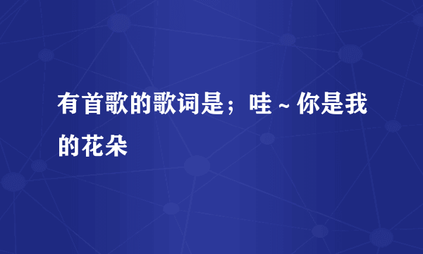 有首歌的歌词是；哇～你是我的花朵