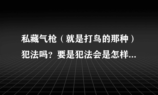 私藏气枪（就是打鸟的那种）犯法吗？要是犯法会是怎样的处罚？