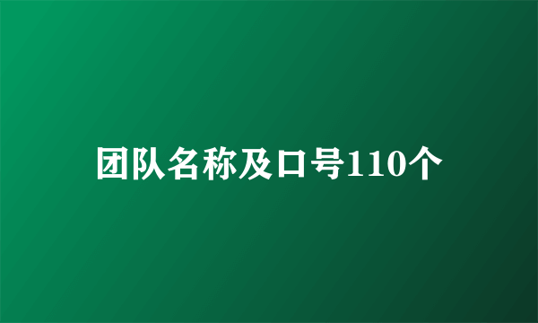 团队名称及口号110个