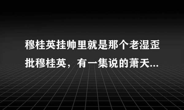 穆桂英挂帅里就是那个老湿歪批穆桂英，有一集说的萧天佐的那个复杂的发型叫什么等离子XX是什么？求全称！