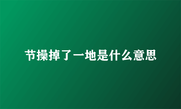 节操掉了一地是什么意思