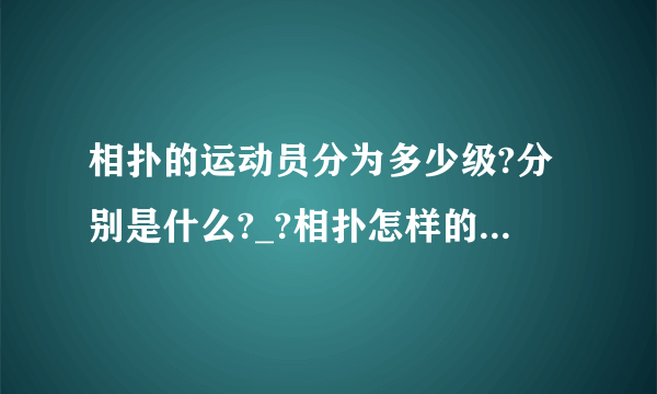 相扑的运动员分为多少级?分别是什么?_?相扑怎样的一种运动?