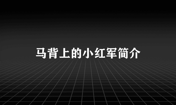 马背上的小红军简介