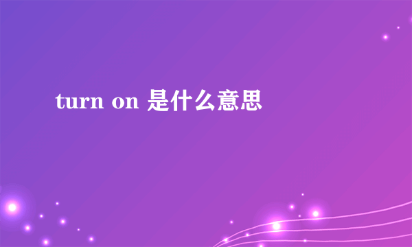 turn on 是什么意思