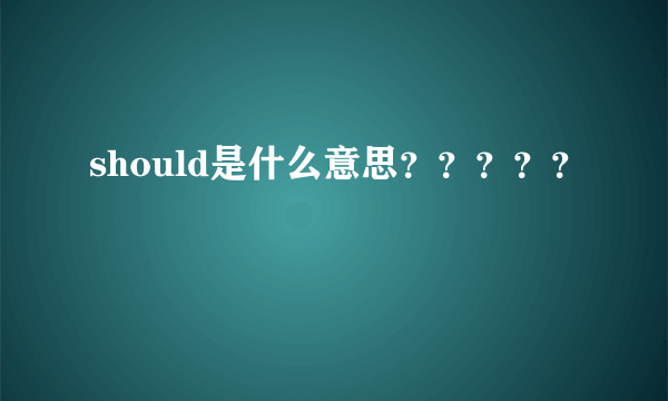 should是什么意思？？？？？