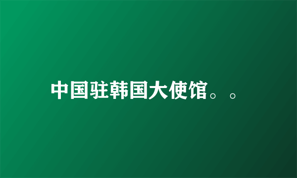 中国驻韩国大使馆。。