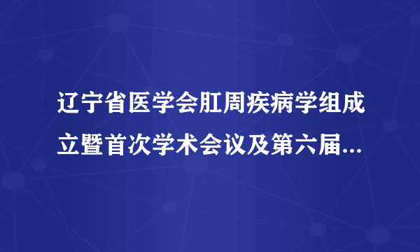 辽宁省医学会肛周疾病学组成立暨首次学术会议及第六届全国肛肠疾病培训班在沈胜利召开