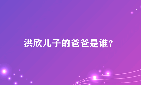 洪欣儿子的爸爸是谁？